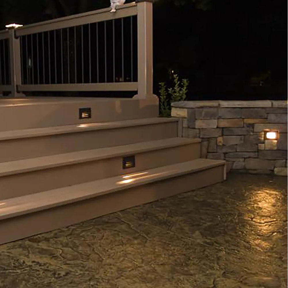 STB07 4x/8x/12x Package 2W LED Surface Mounted Horizontal Outdoor & Indoor Brass Step Light 12V Low Voltage