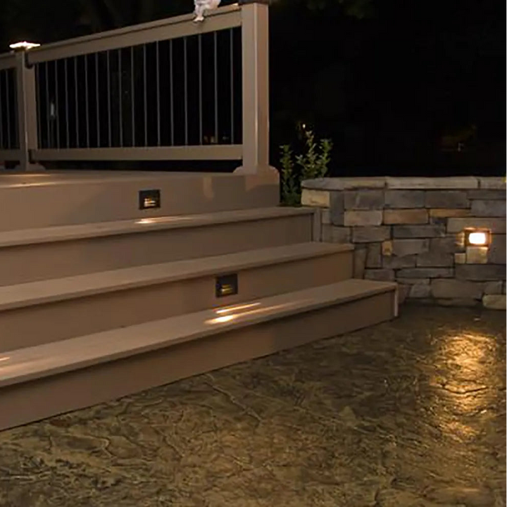 STB07 4x/8x/12x Package 2W LED Surface Mounted Horizontal Outdoor & Indoor Brass Step Light 12V Low Voltage