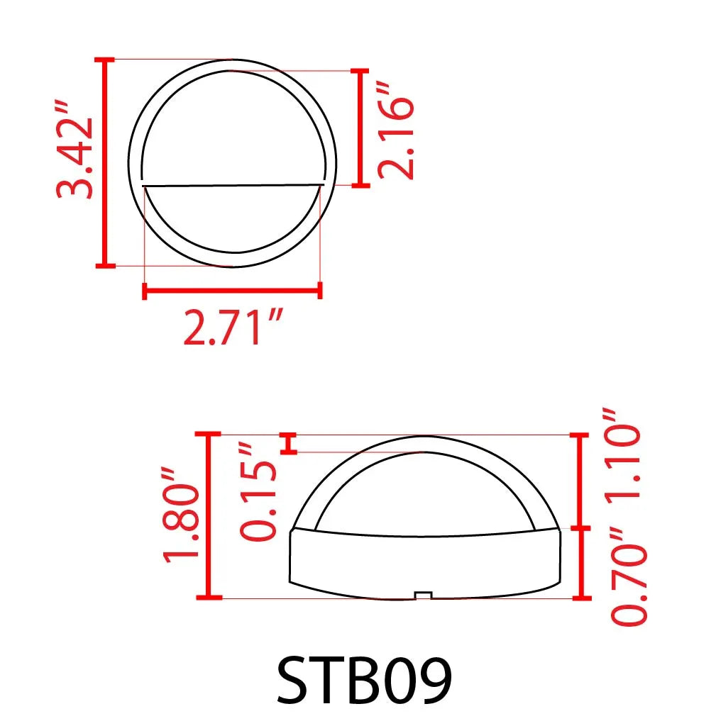 STB09 4x/8x/12x Package LED Brass Round Deck Light Surface Mount 12V Low Voltage Landscape Lighting 3W 3000K Bulb