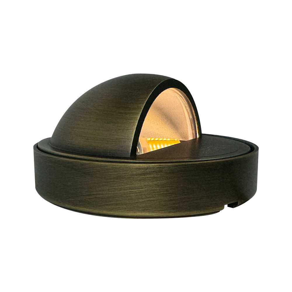 STB09 Cast Brass Deck Light | Lamp Ready Low Voltage Landscape Light