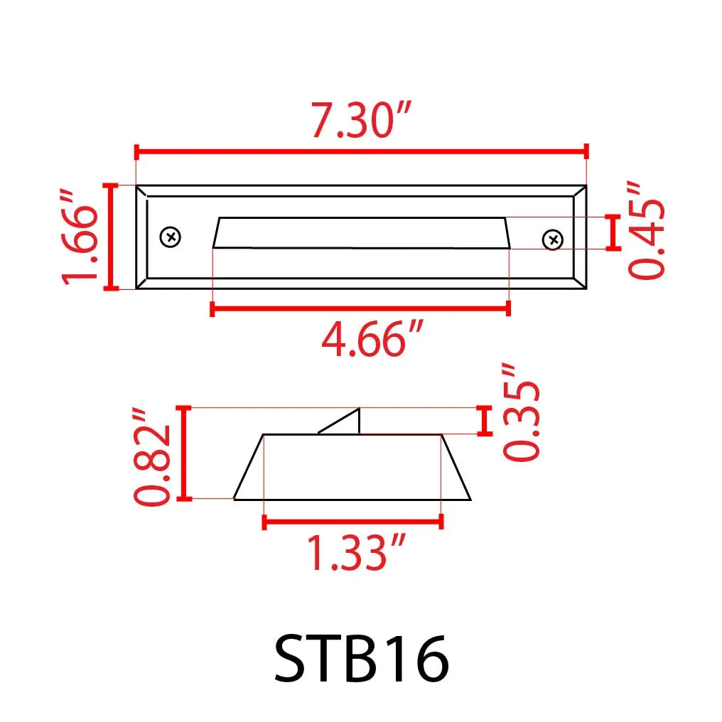 STB16 4x/8x/12x Package 2W LED Cast Brass 12V Low Voltage Surface Mounted Slim Horizontal Outdoor & Indoor Step Light