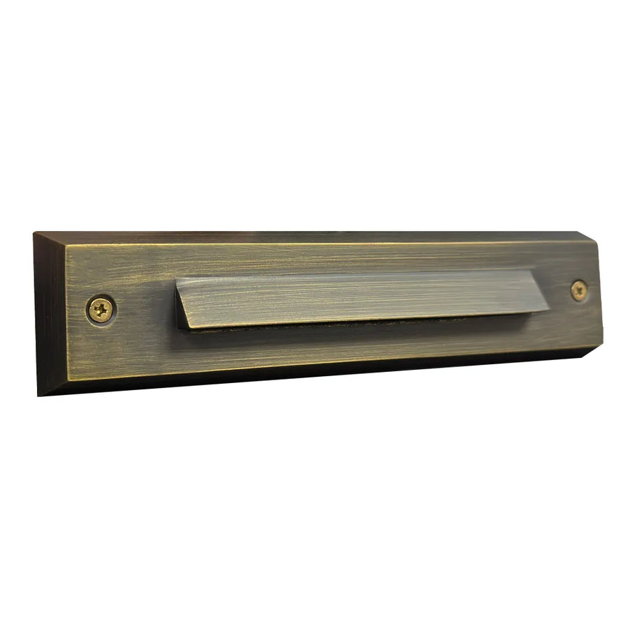 Outdoor Landscape Lighting LED 12V Low Voltage STB16 2W 12V Low Voltage LED Cast Brass Surface Mounted Slim Horizontal Outdoor & Indoor Step Light