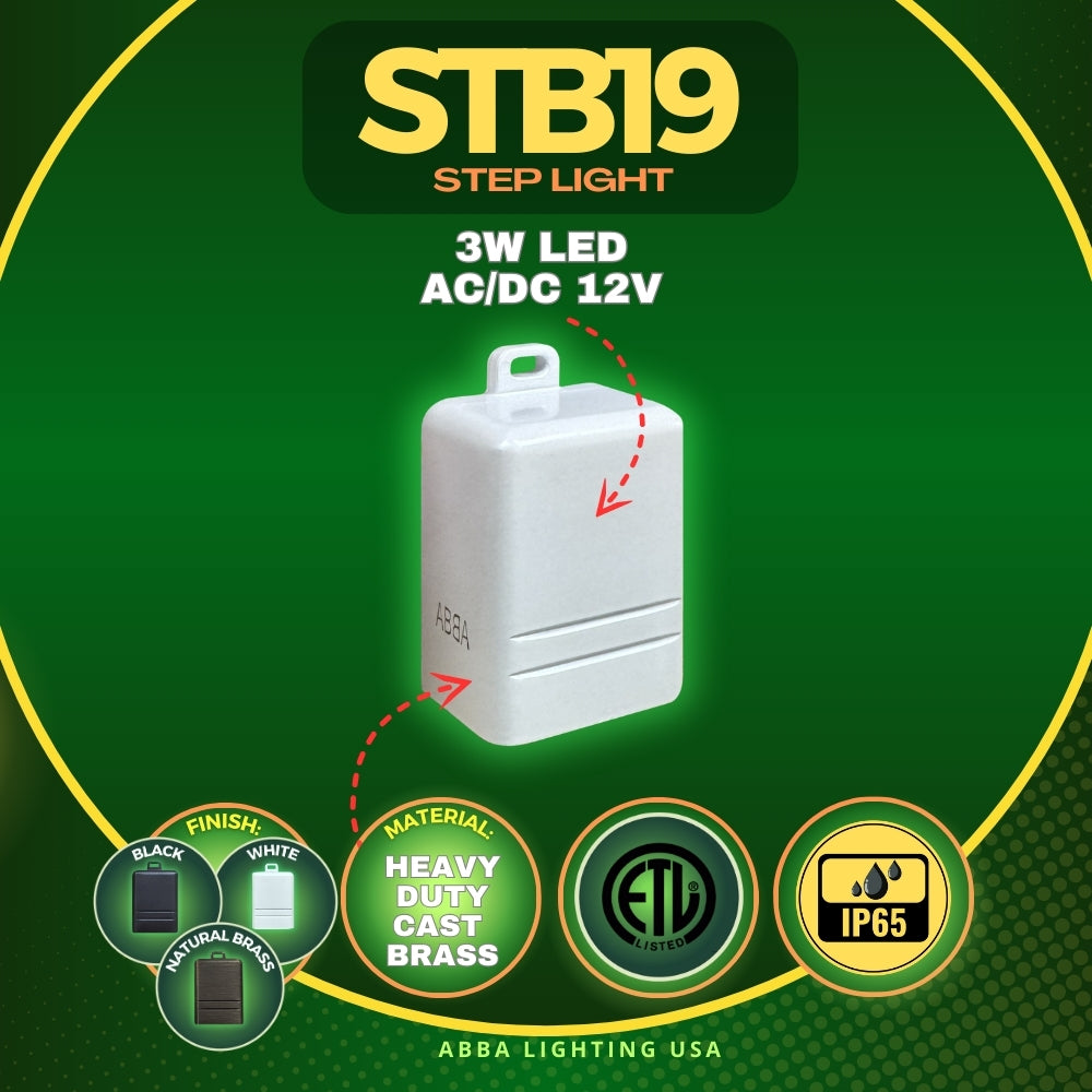 STB19 4x/8x/12x Package LED Cast Brass Deck Step Light Surface Mount 12V Low Voltage Landscape Lighting