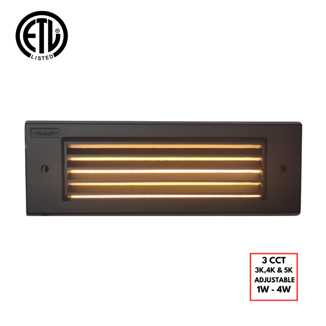 Outdoor Landscape Lighting LED 12V Low Voltage STBCC17 Cast Brass 1W-4W 3CCT Adjustable LED Outdoor Step Light 12V Low Voltage Lighting