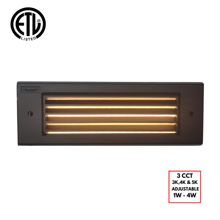 Outdoor Landscape Lighting LED 12V Low Voltage STBCC17 Cast Brass 1W-4W 3CCT Adjustable LED Outdoor Step Light 12V Low Voltage Lighting