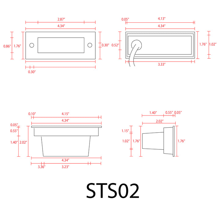STS02 Stainless Steel Step Light | 3W 3000K Warm White Integrated LED Low Voltage Landscape Light