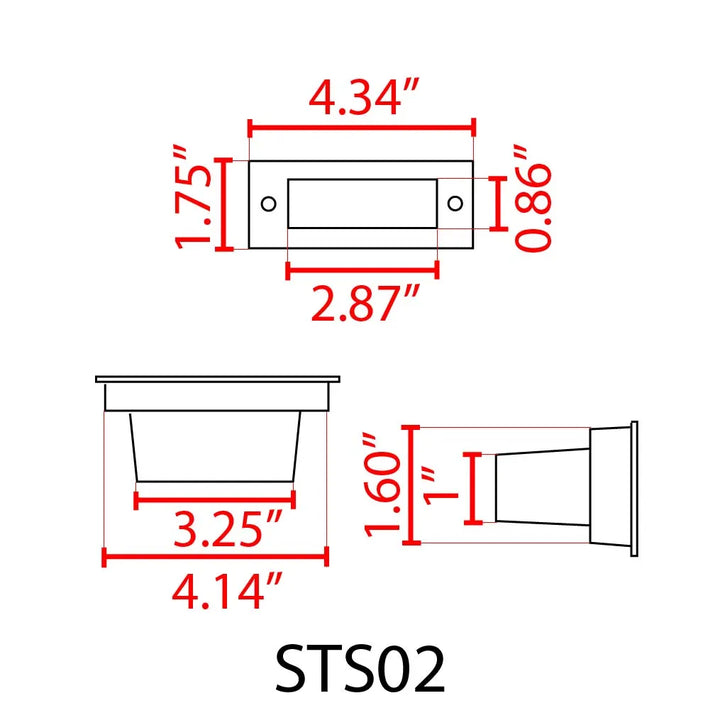 STS02 Stainless Steel Step Light | 3W 3000K Warm White Integrated LED 12V Low Voltage Landscape Light