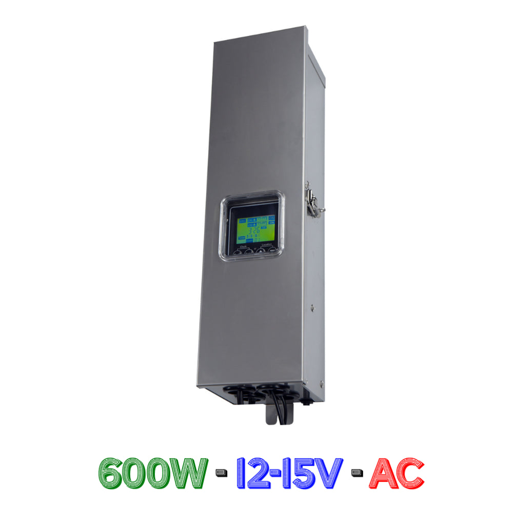 Outdoor Landscape Lighting LED 12V Low Voltage STS600 AC 600W Digital Stainless Steel Transformer | Low Voltage Power Supply