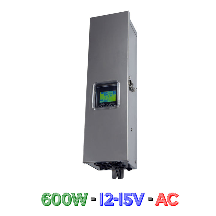 Outdoor Landscape Lighting LED 12V Low Voltage STS600 AC 600W Digital Stainless Steel Transformer | Low Voltage Power Supply