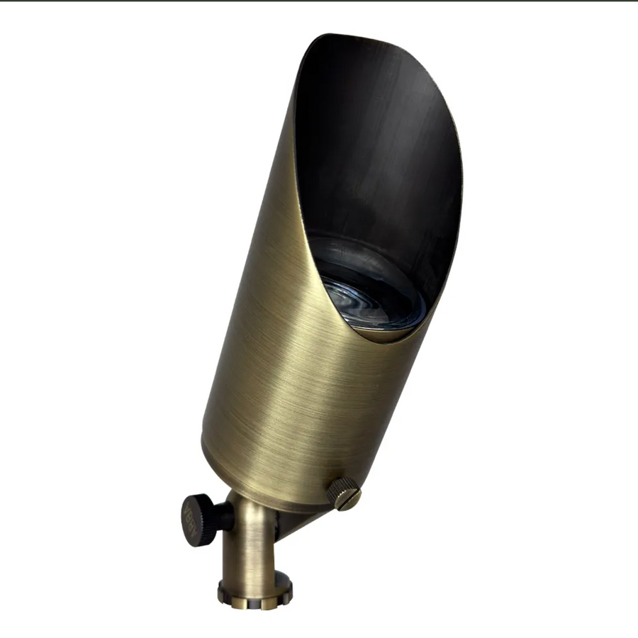 Outdoor Landscape Lighting LED 12V Low Voltage SPB04 Cast Brass Spotlight | Lamp Ready 12V Low Voltage Landscape Light Natural Brass