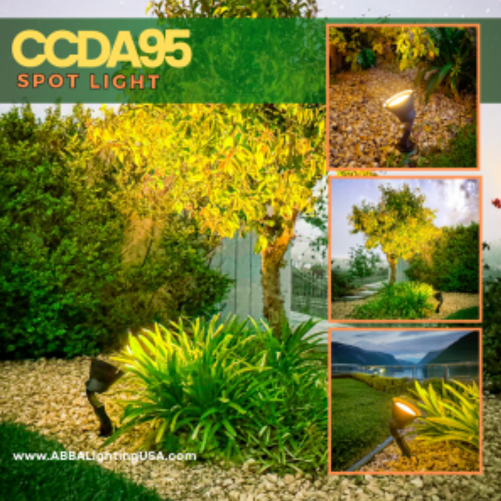 CCDA95 7W LED 3CCT Wide Beam Directional Outdoor Landscape Lighting 12 Low Voltage Aluminum Spotlight