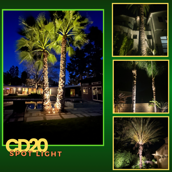 CD20 Cast Aluminum Spotlight | 20W Integrated LED 12V Low Voltage Landscape Light