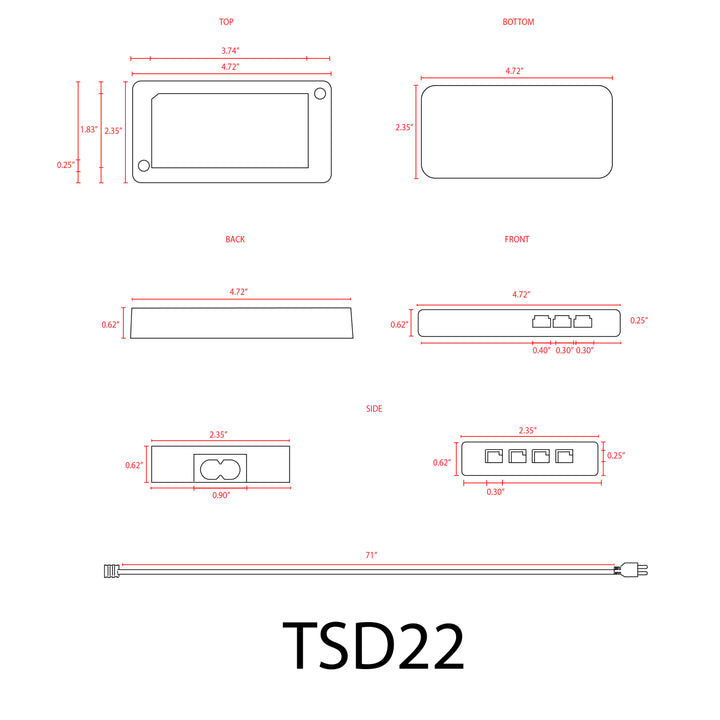 TSDC22 –  Heavy Duty 12V DC 22W Transformer for LED Modules