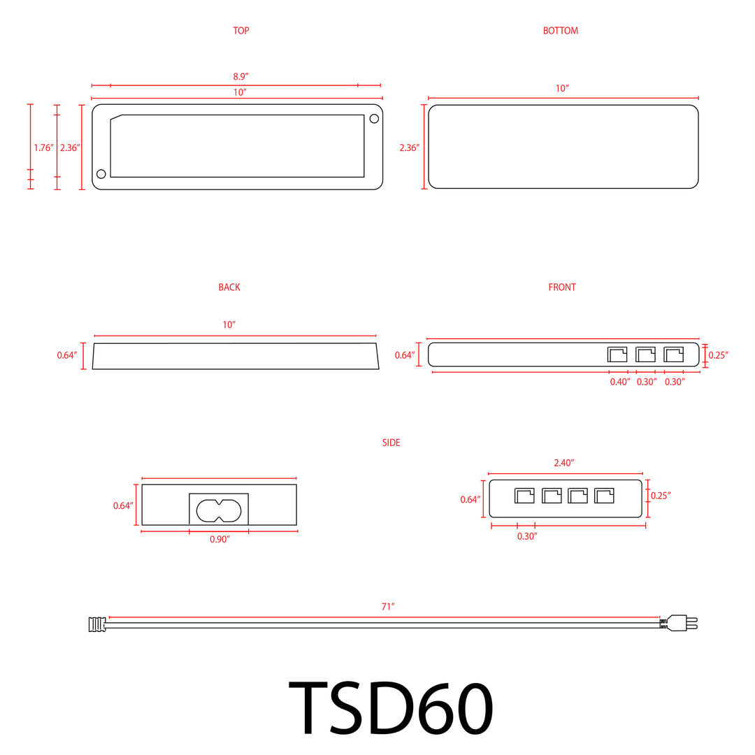 TSDC60 –  Heavy Duty 12V DC 60W Transformer for LED Modules