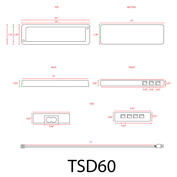 TSDC60 –  Heavy Duty 12V DC 60W Transformer for LED Modules