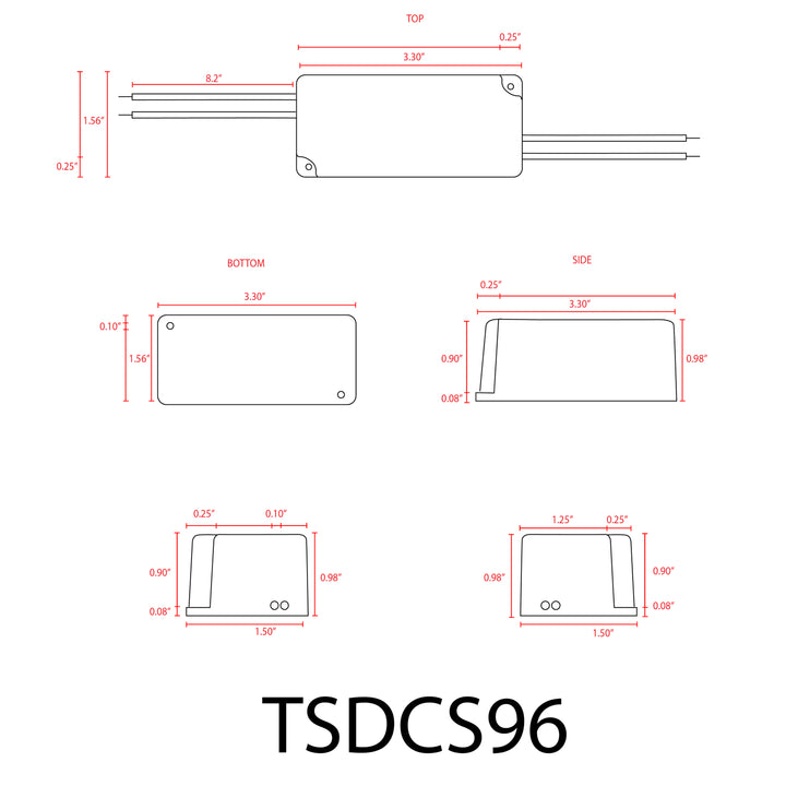 TSDCS96 – 24V DC 96W Transformer for LED Strip, Module and Tape Lights Residential Commercial