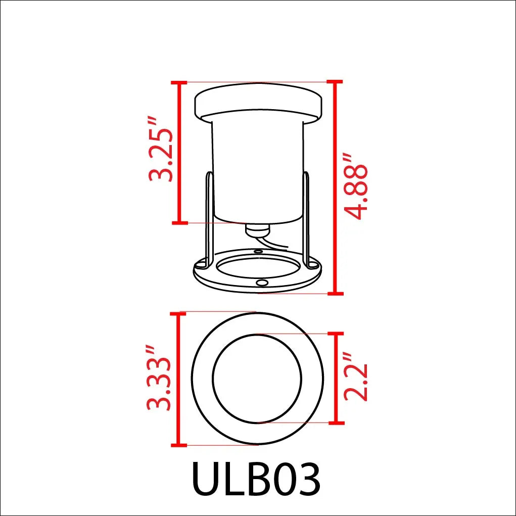 Outdoor Landscape Lighting LED 12V Low Voltage ULB03 4x/8x/12x Package Stainless Steel 12V Low Voltage Underwater Landscape LED Fountain Light Pond Lighting with 3W 3000K Bulb