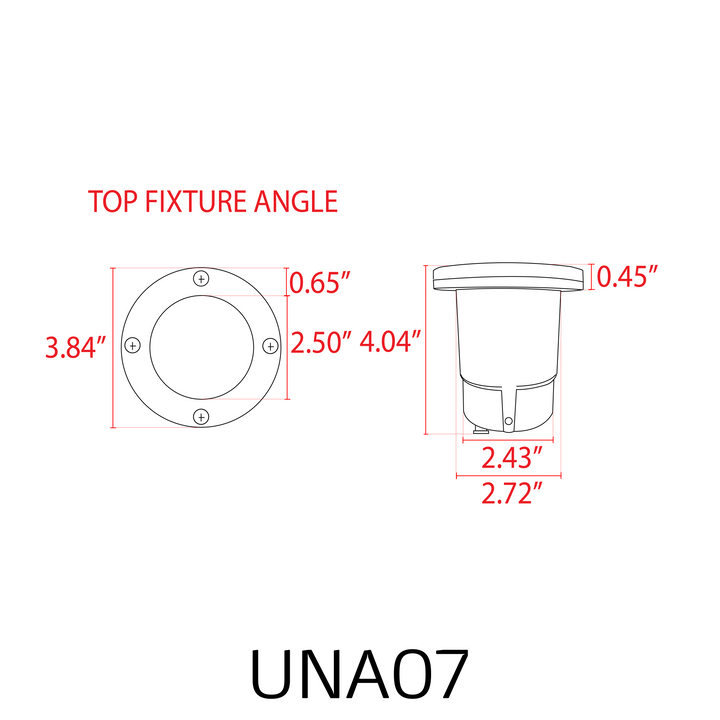 Outdoor Landscape Lighting LED 12V Low Voltage UNA07 4x/8x/12x Package Cast Aluminum 12V Low Voltage Round LED In-ground Well Light IP65 Waterproof with 3W 3000K Bulb