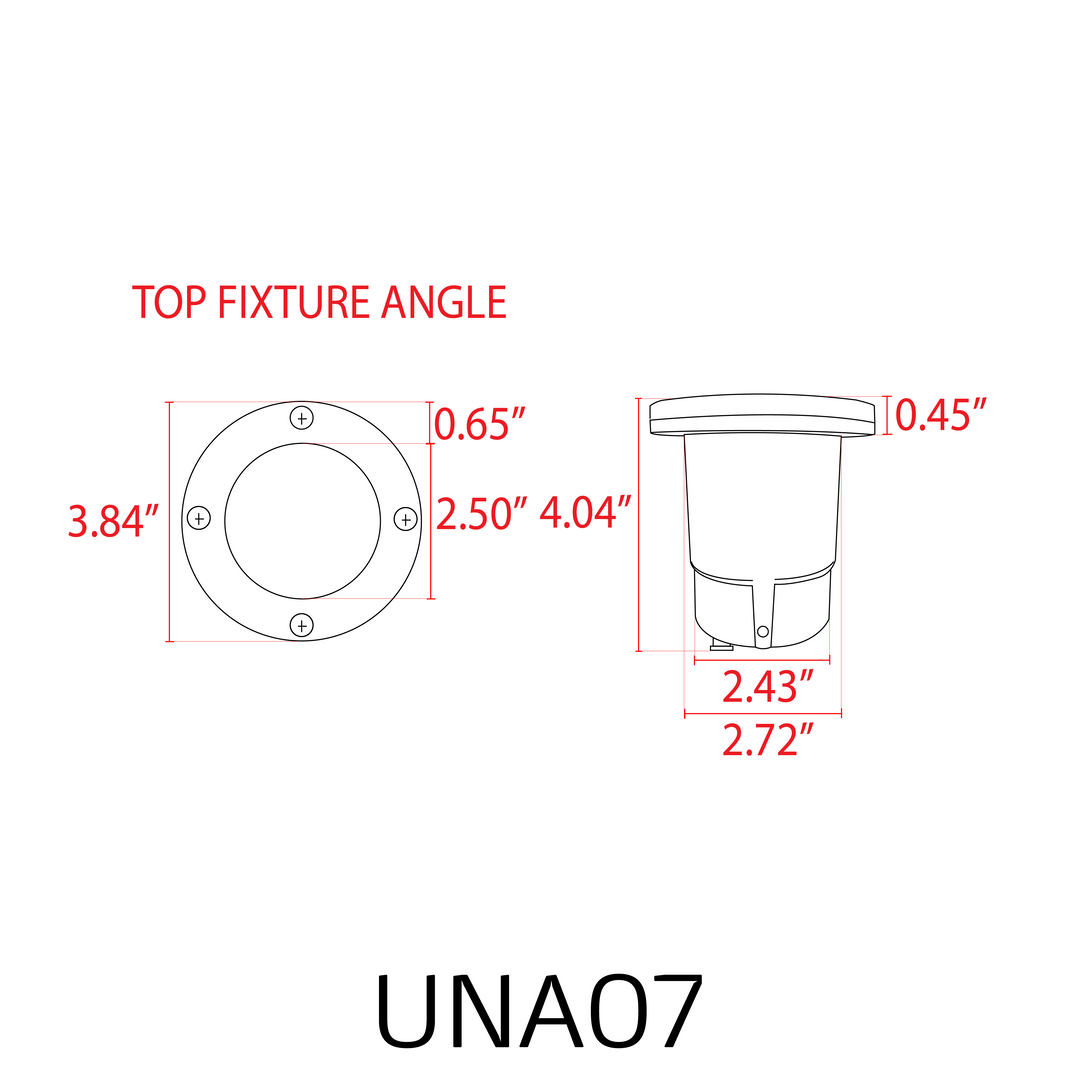Outdoor Landscape Lighting LED 12V Low Voltage UNA07 Cast Aluminum In-Ground Well Light | Lamp Ready 12V Low Voltage Landscape Light