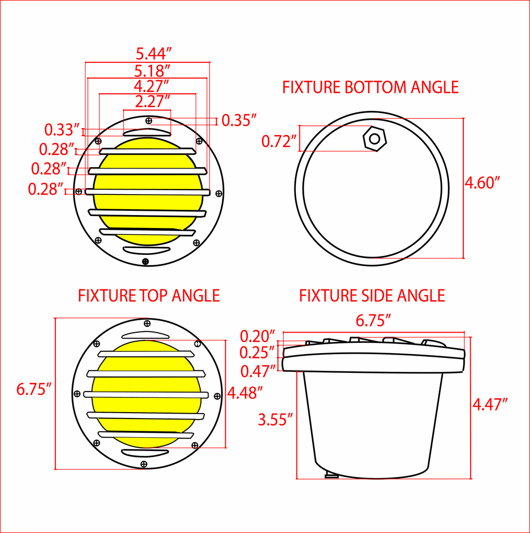 Outdoor Landscape Lighting LED 12V Low Voltage UNB01 4x/8x/12x Package Cast Brass 12V Low Voltage Grille Commercial PAR36 LED In-ground Well Light IP65 Waterproof 10W 160° 3000K Bulb