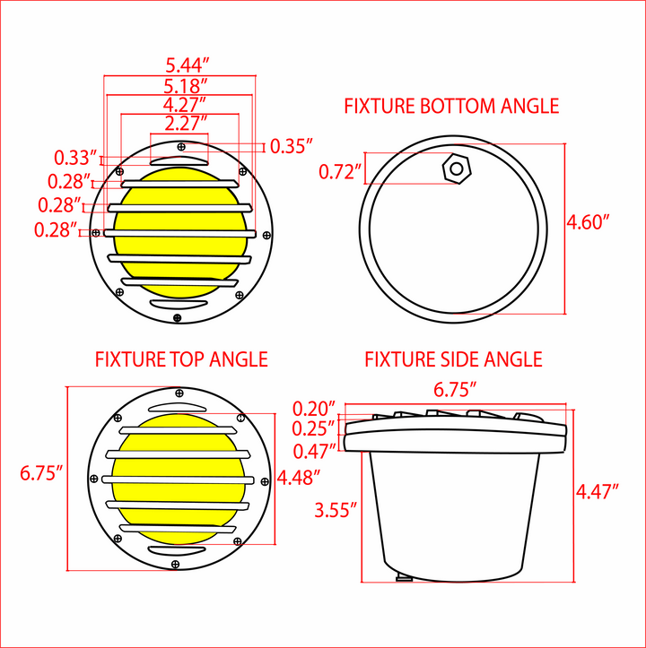 Outdoor Landscape Lighting LED 12V Low Voltage UNB01 4x/8x/12x Package Cast Brass 12V Low Voltage Grille Commercial PAR36 LED In-ground Well Light IP65 Waterproof 10W 160° 3000K Bulb