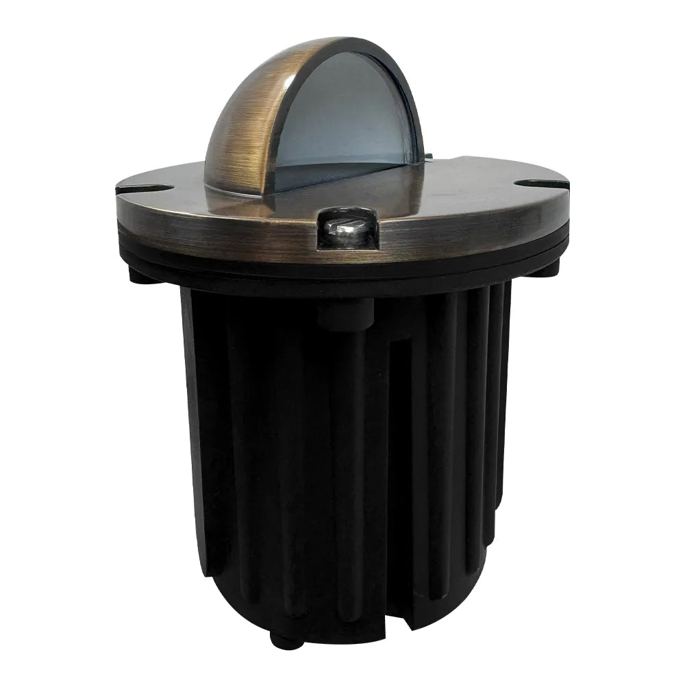 Outdoor Landscape Lighting LED 12V Low Voltage UNB02 Cast Brass In-Ground Well Light | Lamp Ready 12V Low Voltage Landscape Light Natural Brass