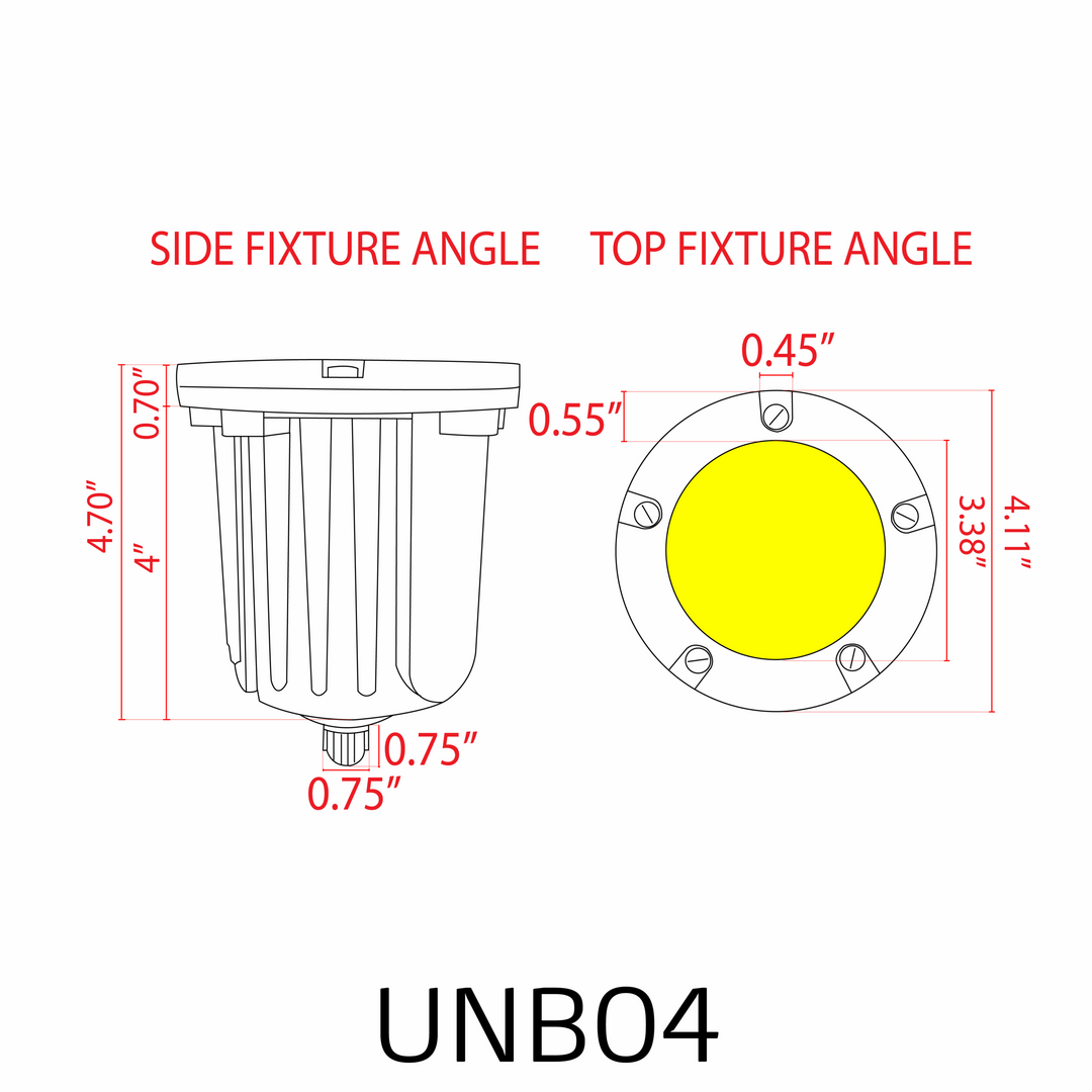 UNB04 Cast Brass In-Ground Well Light | Lamp Ready 12V Low Voltage Landscape Light