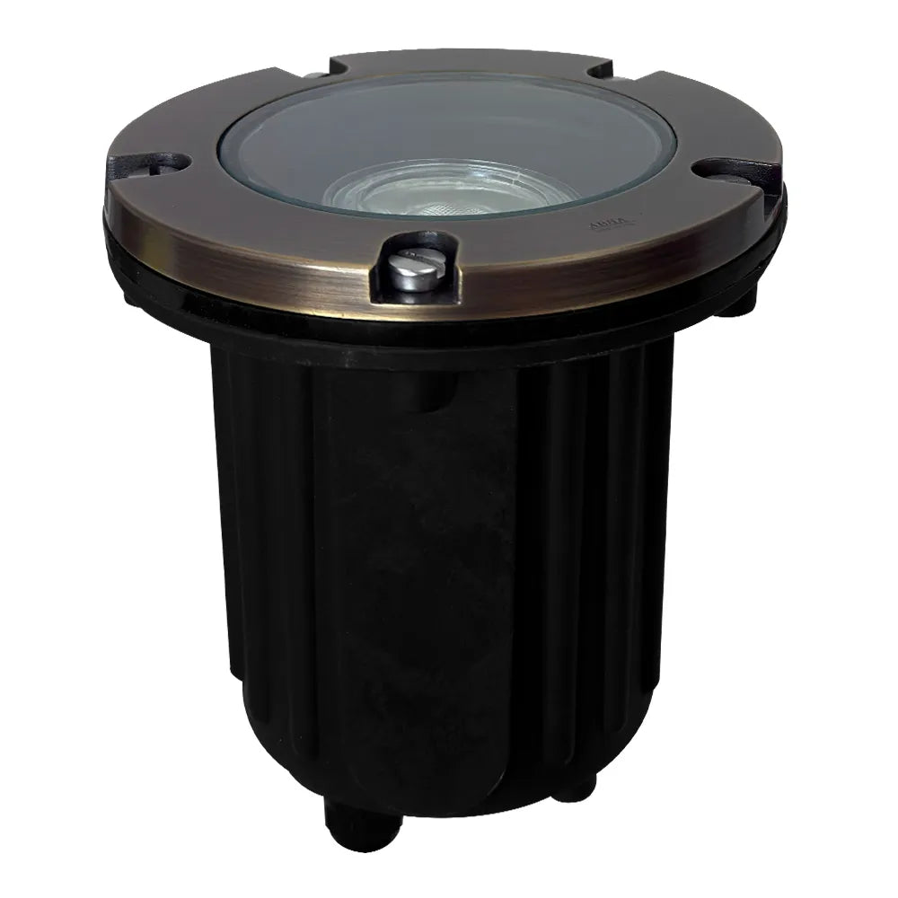 Outdoor Landscape Lighting LED 12V Low Voltage UNB04 4x/8x/12x Package Cast Brass 12V Low Voltage Round LED In-Ground Well Light IP65 Waterproof with 3W 3000K Bulb