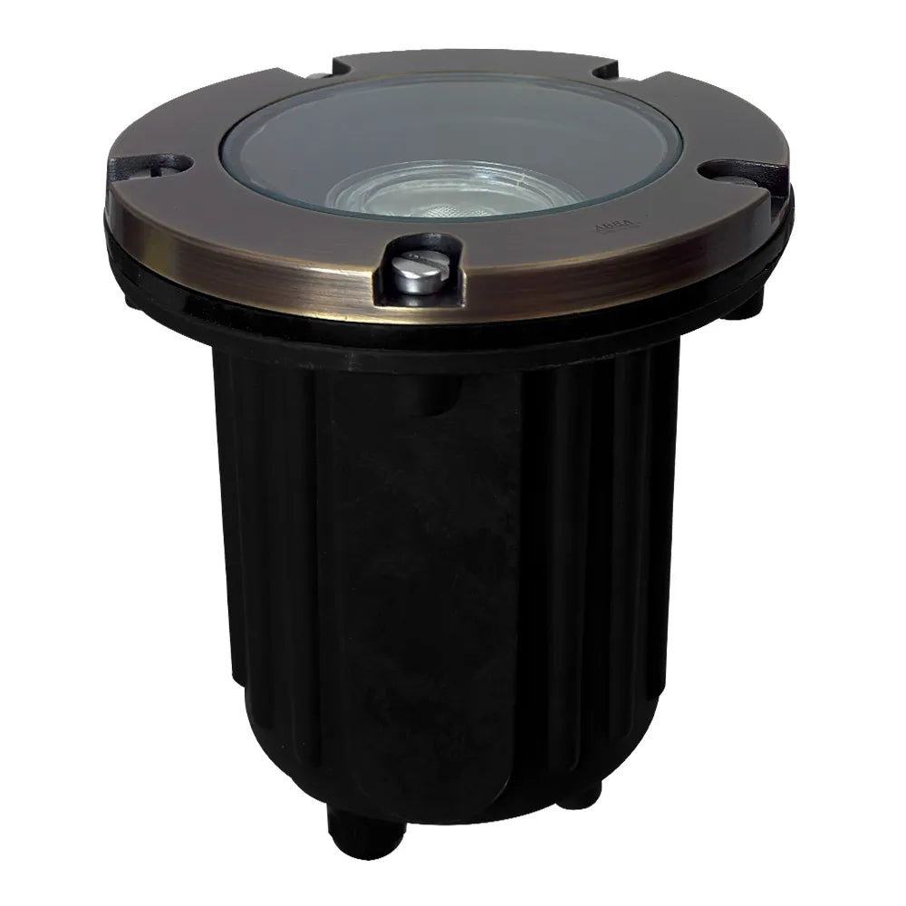 UNB04 Cast Brass In-Ground Well Light | Lamp Ready 12V Low Voltage Landscape Light