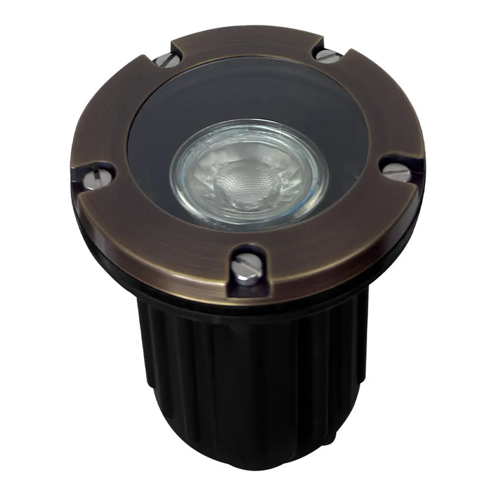 UNB04 Cast Brass In-Ground Well Light | Lamp Ready 12V Low Voltage Landscape Light