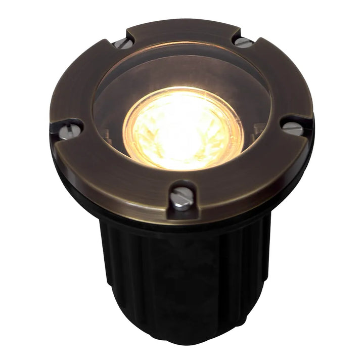 UNB04 Cast Brass In-Ground Well Light | Lamp Ready 12V Low Voltage Landscape Light