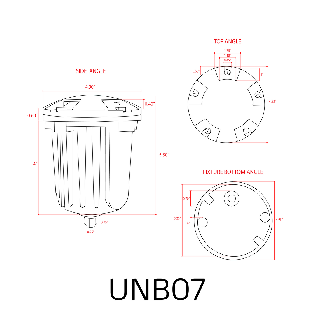 UNB07 Luz de pozo enterrada de latón fundido | Listo para lámpara Luz de paisaje de bajo voltaje