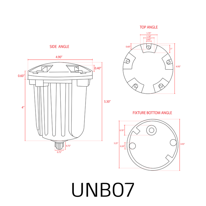 UNB07 Luz de pozo enterrada de latón fundido | Listo para lámpara Luz de paisaje de bajo voltaje