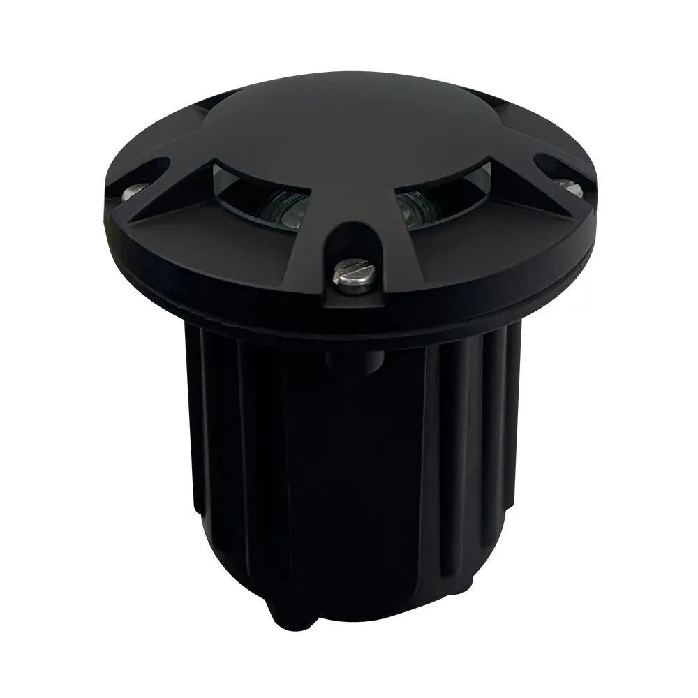 Outdoor Landscape Lighting LED 12V Low Voltage UNB07 Cast Brass In-Ground Well Light | Lamp Ready 12V Low Voltage Landscape Light Black Brass