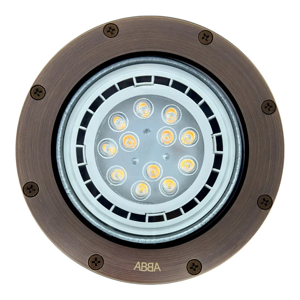 UNB08 Cast Brass In-Ground Well Light | Lamp Ready 12V Low Voltage Landscape Light