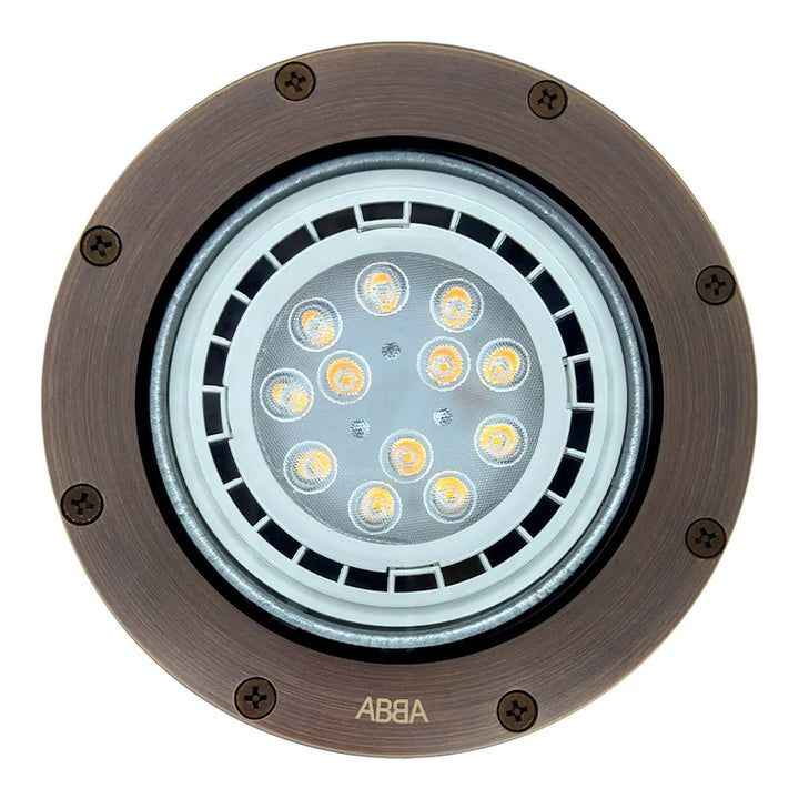 UNB08 Cast Brass In-Ground Well Light | Lamp Ready 12V Low Voltage Landscape Light