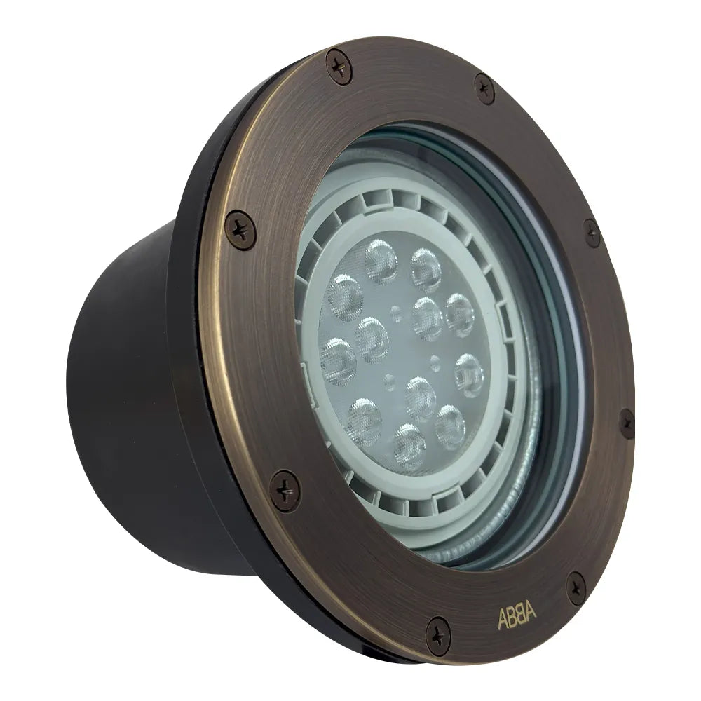 UNB08 Cast Brass In-Ground Well Light | Lamp Ready 12V Low Voltage Landscape Light