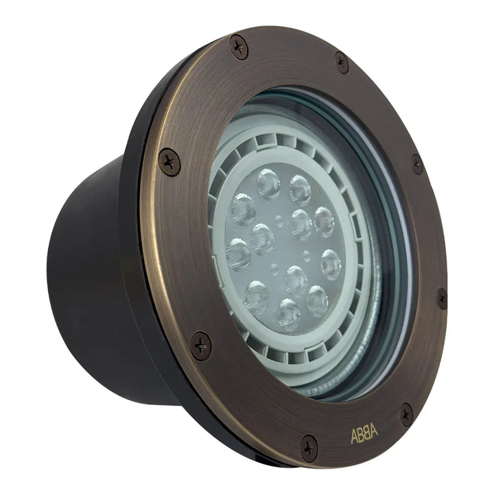 UNB08 Cast Brass In-Ground Well Light | Lamp Ready 12V Low Voltage Landscape Light