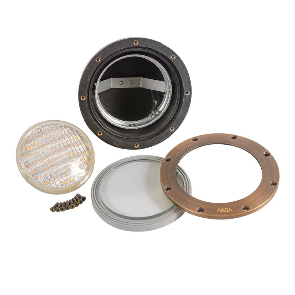 Outdoor Landscape Lighting LED 12V Low Voltage UNB08 4x/8x/12x Package Cast Brass 12V Low Voltage Commercial PAR36 LED In-ground Well Light IP65 Waterproof 10W 160° 3000K