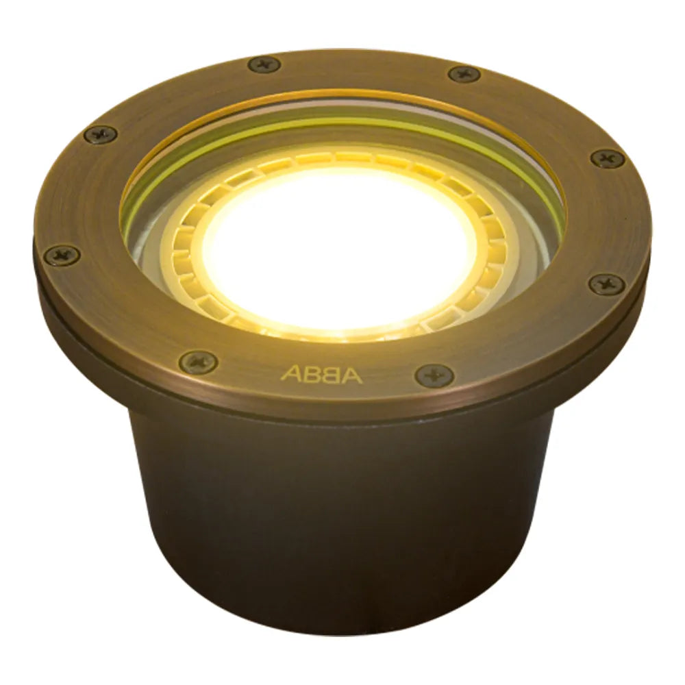 UNB08 Cast Brass In-Ground Well Light | Lamp Ready 12V Low Voltage Landscape Light