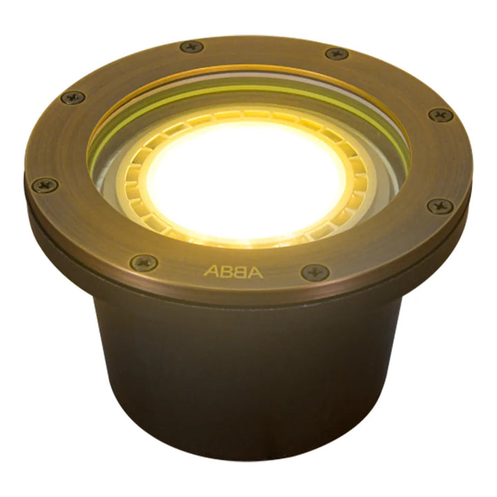 UNB08 Cast Brass In-Ground Well Light | Lamp Ready 12V Low Voltage Landscape Light