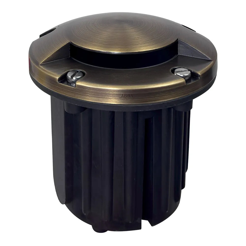 UNB09 4x/8x/12x Package Cast Brass Round Mono-Directional 12V Low Voltage LED In-ground Light with 5W 3000K Bulb