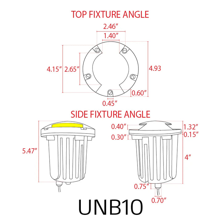UNB10 Cast Brass In-Ground Well Light | Lamp Ready 12V Low Voltage Landscape Light