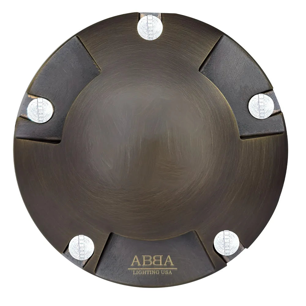 UNB11 4x/8x/12x Package Cast Brass Round Tri-Directional 12V Low Voltage LED In-ground Light with 5W 3000K Bulb
