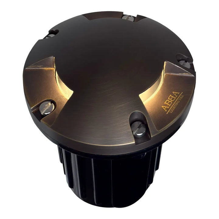 UNB11 4x/8x/12x Package Cast Brass Round Tri-Directional 12V Low Voltage LED In-ground Light with 5W 3000K Bulb