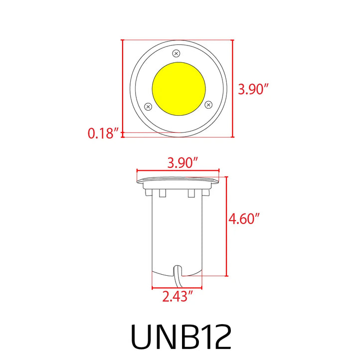 UNB12 Cast Brass In-Ground Well Light | Lamp Ready 12V Low Voltage Landscape Light