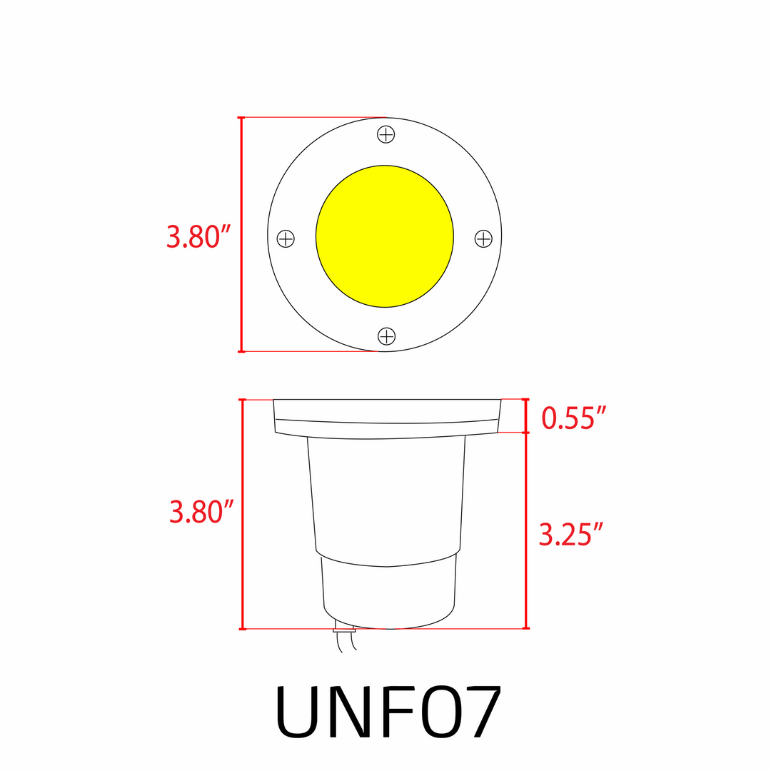 UNF07 4x/8x/12x Package Fiber Glass 12V Low Voltage Round LED In-ground Well Light IP65 Waterproof with 5W 3000K Bulb