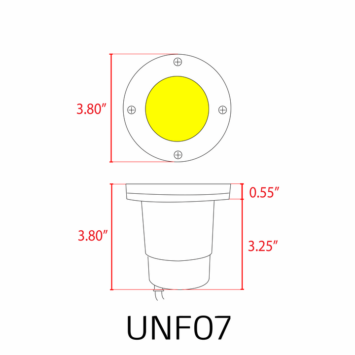 UNF07 4x/8x/12x Package Fiber Glass 12V Low Voltage Round LED In-ground Well Light IP65 Waterproof with 5W 3000K Bulb