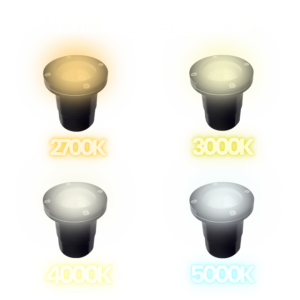 UNF07 4x/8x/12x Package Fiber Glass Low Voltage Round LED In-ground Well Light IP65 Waterproof with 5W 3000K Bulb