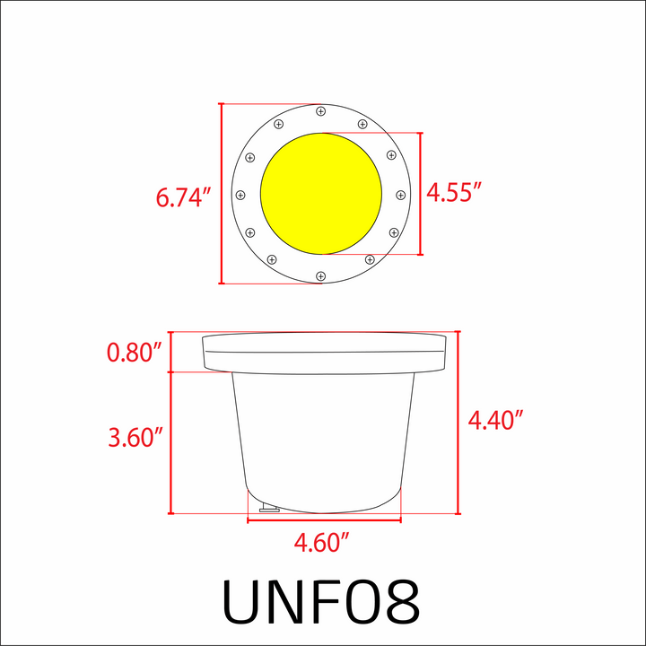 UNF08 Fiber Glass 12V Low Voltage Commercial PAR36 LED In-ground Well Light IP65 Waterproof